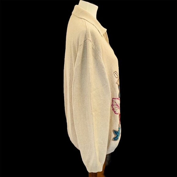 Alfred Dunner Full Zip Cardigan Sz 3X Embroidered Leaves Sequins Beaded Autumn - Picture 4 of 7